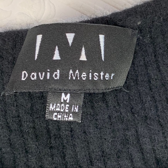 David Meister Black Ruffle Cashmere Sweater SZ M - Picture 3 of 5